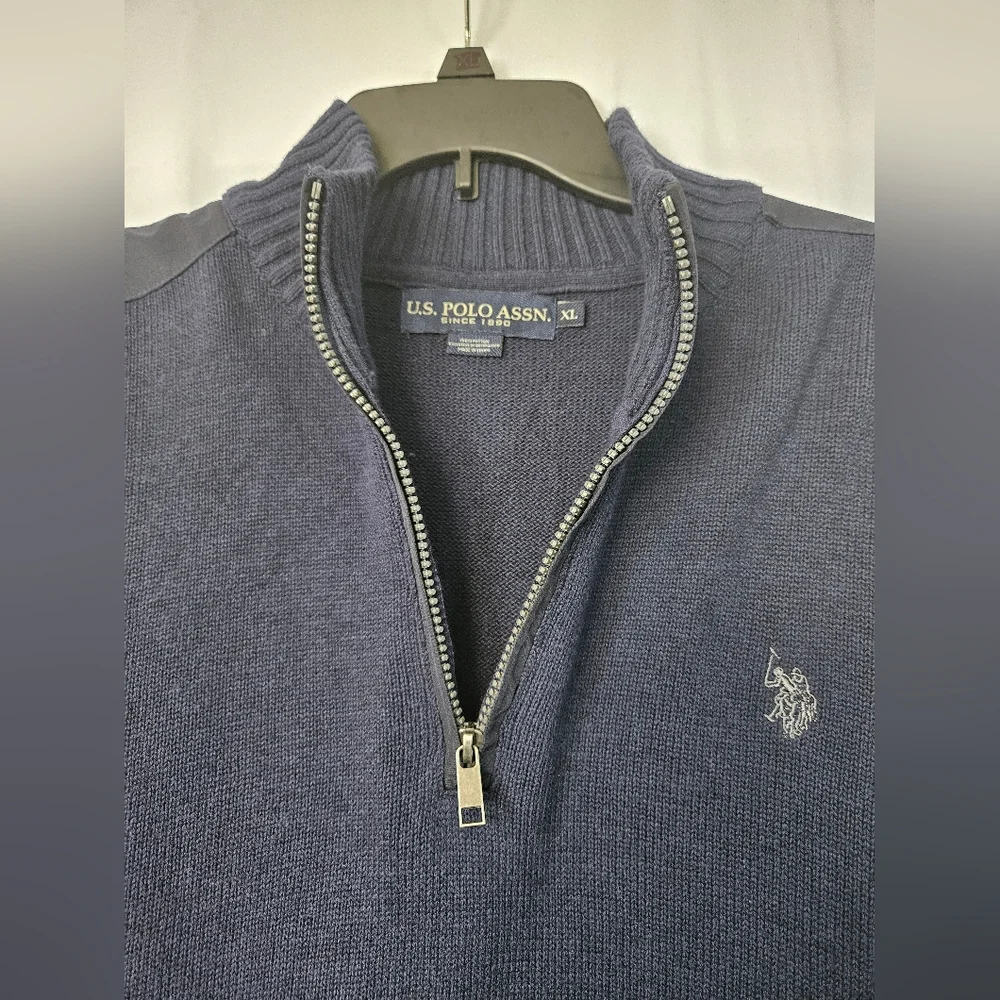 US Polo Association quarter zip pullover navy sweater size‎ XL